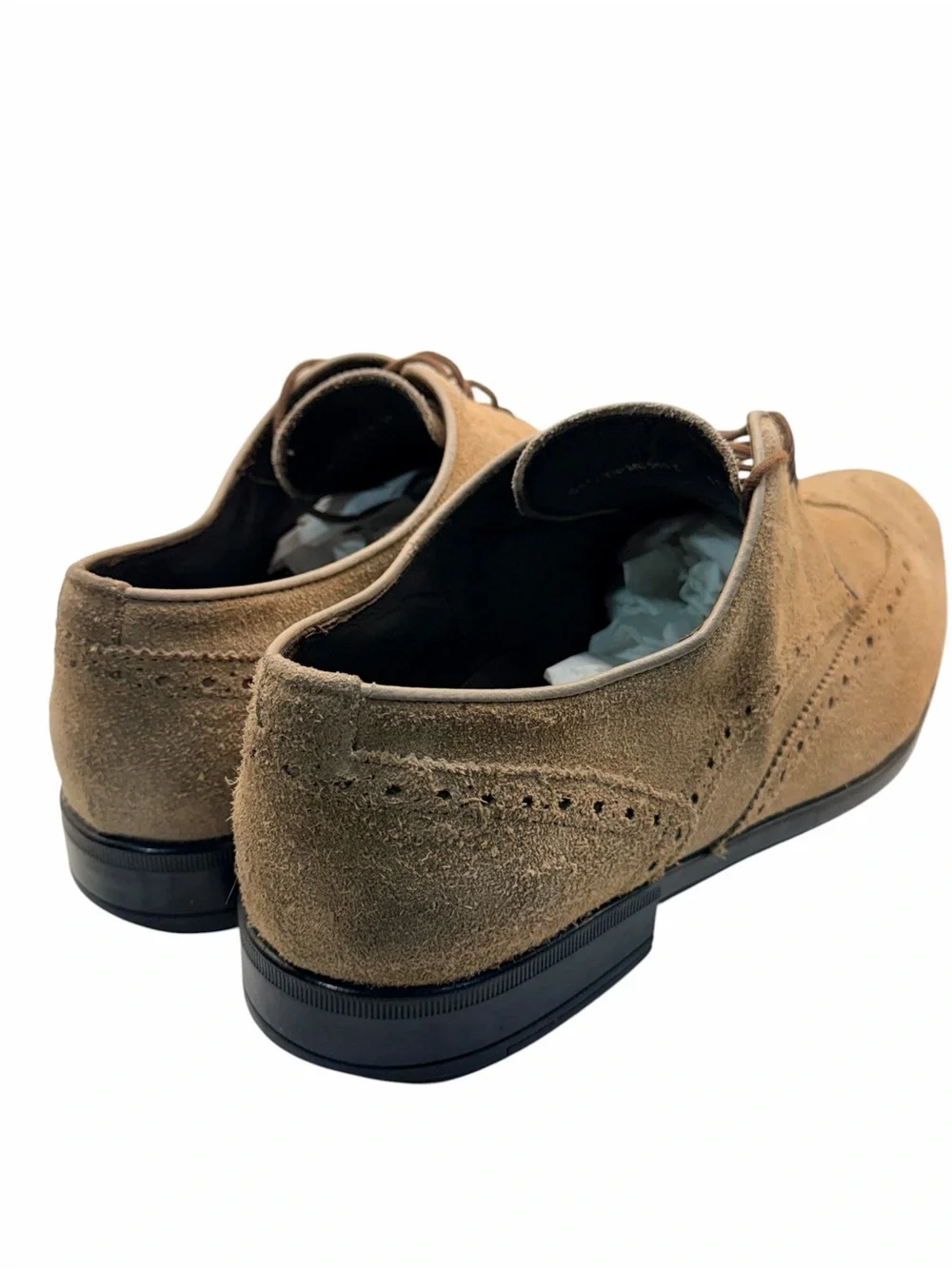 Johnston & Murphy Men’s Size 11M Tan Suede Wingtip Brogue Oxford Dress Shoes